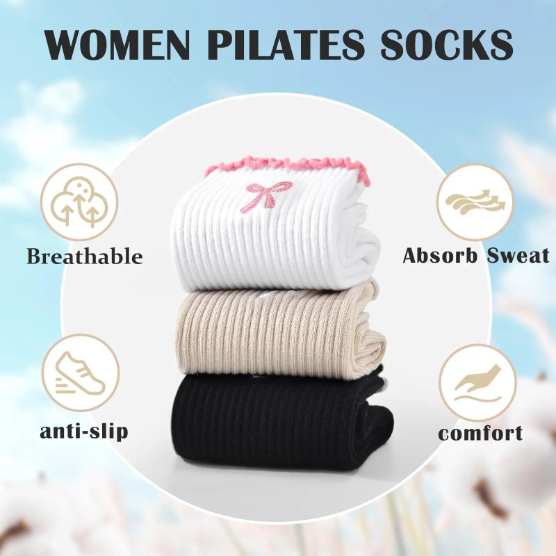 Pilates & Yoga Elastic Band - Professional Yoga Socks, Cotton Strap Silicone