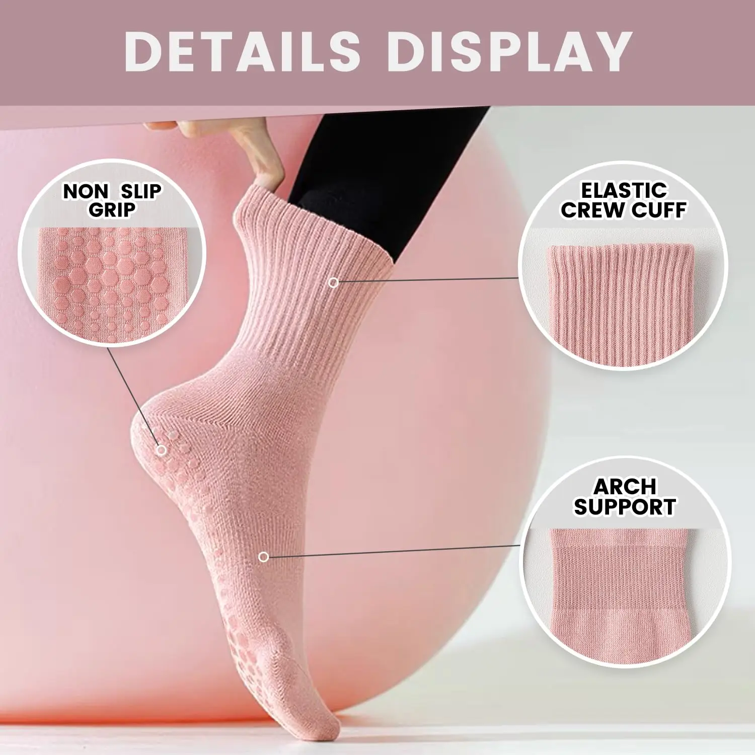 4 pairs of women's yoga socks, - Pilates & Yoga Elastic Band ulasan dan harga