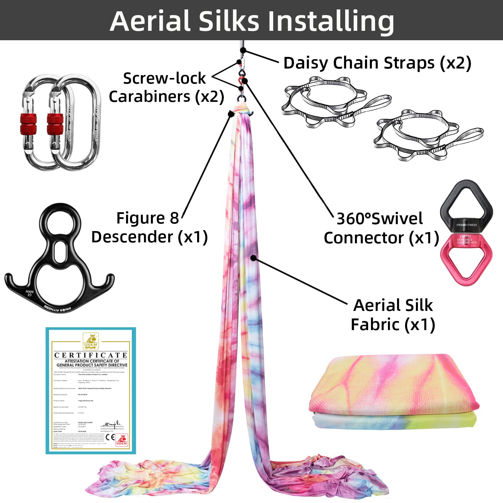 9 Yards Aerial Silks Kit Color - Aerial Silk Hammock ulasan dan harga