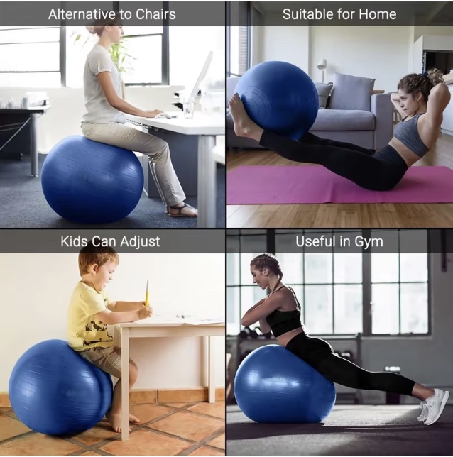 Yoga Ball 75cm Explosion-proof - Pilates Toning Ball ulasan dan harga
